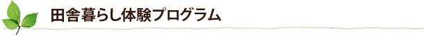 田舎暮らし体験プログラム